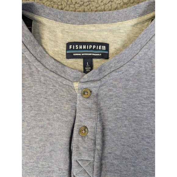 Fish Hippie Mens Balao Long Sleeve Henley 2 Layer Shirt Size Large Blue Outdoors - Picture 4 of 10